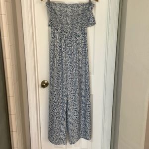 Pinch Me Strapless Pattern Pantsuit Sz L EUC